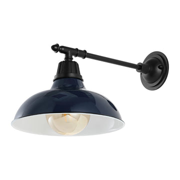 Wallace 12.25" Farmhouse Industrial Indoor/Outdoor Iron LED Victorian Arm Outdoor Sconce